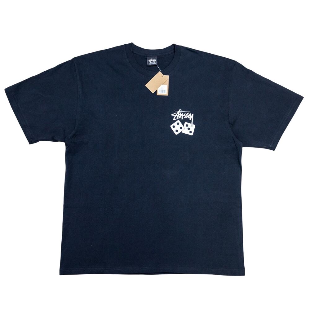 Stussy Dice Pigment Dyed Tee 'Black' Size XL